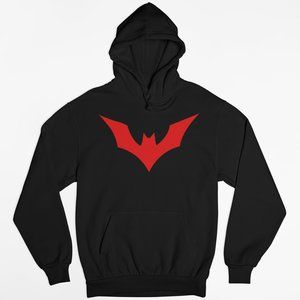 NEW Batman Beyond Big Logo Fleece Pullover Hoodie BLACK